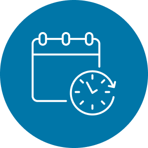 Trading Calendar and clock logo hover